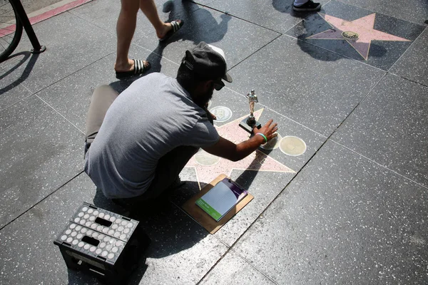 Persone Sulla Hollywood Walk Fame — Foto Stock