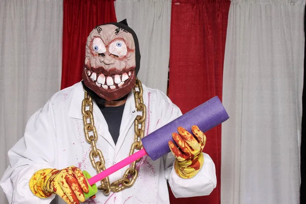 Halloween Halloweenský Kostým Zlý Zubař Strašidelný Zubař Cirkusu Strašidelný Karnevalový — Stock fotografie