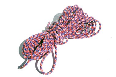 rope. isolated on white. room for text. bundle or skein of rope.