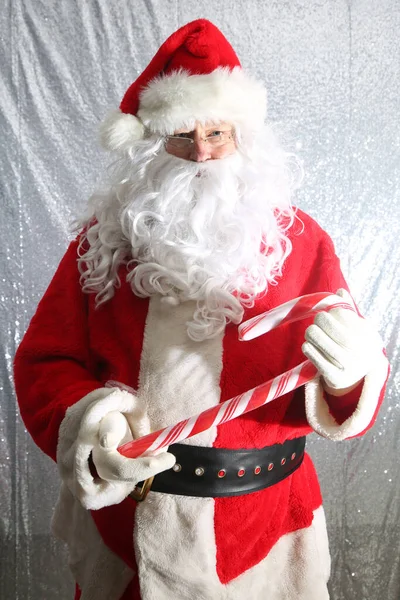 Santa Claus Santa Claus Candy Cane — Fotografia de Stock