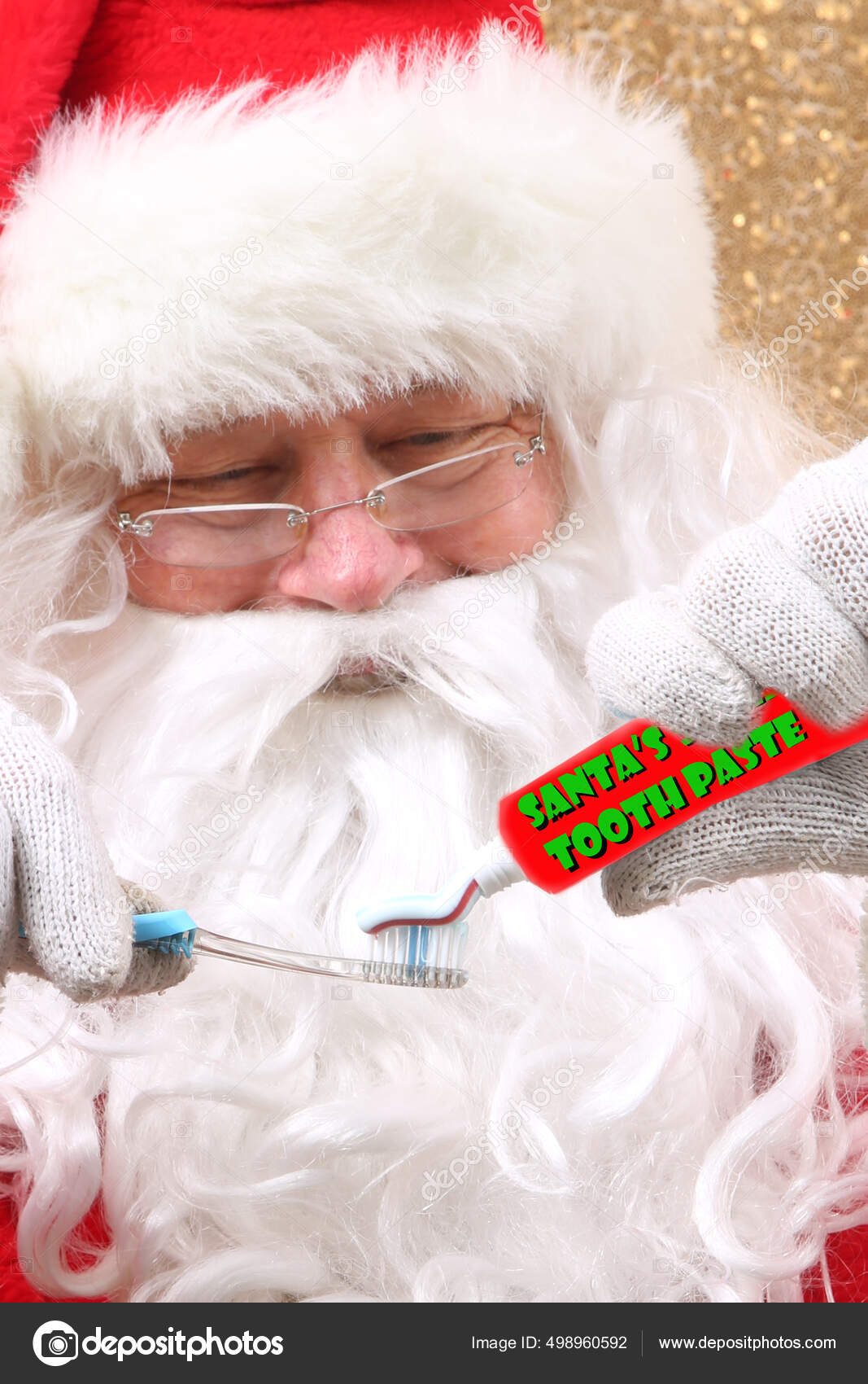 Santa Claus Santa Claus Brushes His Teeth Stock Photo by ©mikeledray