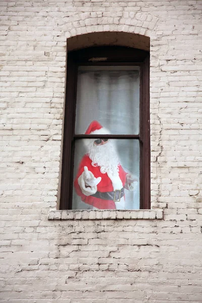 Santa Claus Santa Claus Window Santa Kidnapped Held Ransom Old — Stock Photo, Image