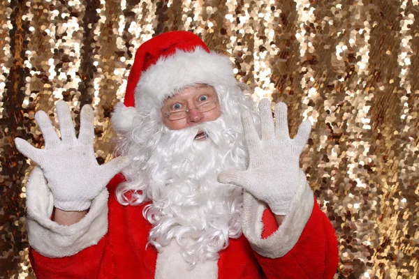 Santa Claus Santa Claus Holds Ten Fingers Air Says Only — Stock fotografie