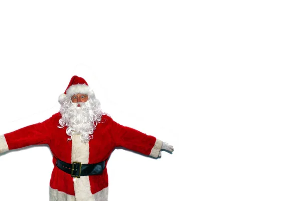 Santa Claus Isolated White Room Text Santa Claus Boarder White — Φωτογραφία Αρχείου