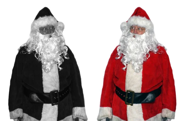 Santa Claus Santa Claus Sees His Doppelganger Evil Twin Black — Stock Fotó
