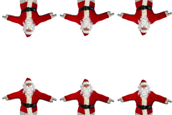 Santa Claus Isolated White Room Text Santa Claus Boarder White —  Fotos de Stock