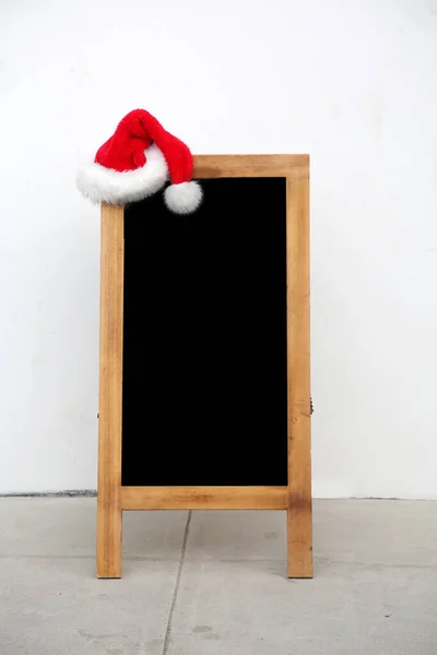 Advertising Sign Advertising Sign Santa Claus Hat Isolated White Room — Stock fotografie