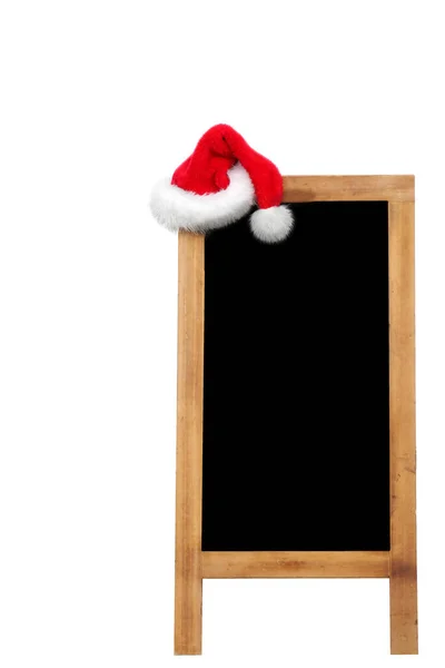 Advertising Sign Advertising Sign Santa Claus Hat Isolated White Room — Stock Fotó