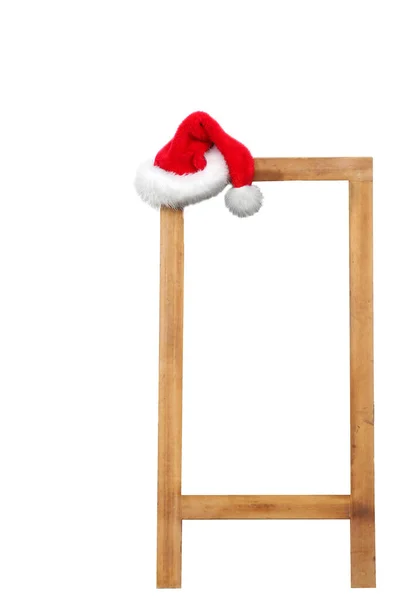 Advertising Sign Advertising Sign Santa Claus Hat Isolated White Room — стокове фото