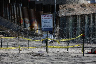San Yasidro, California - 11/26/2018: Border and new fencing along the international border between San Diego, California and Tijuana, Mexico.