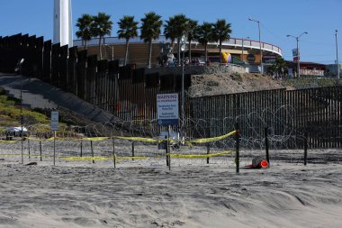 San Yasidro, California - 11/26/2018: Border and new fencing along the international border between San Diego, California and Tijuana, Mexico.