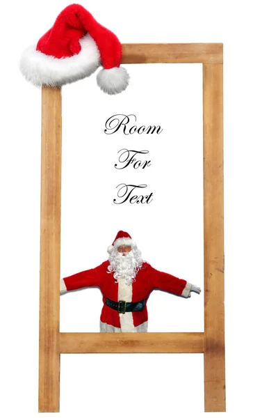 Advertising Sign Advertising Sign Santa Claus Text Santa Hat Isolated — Stockfoto