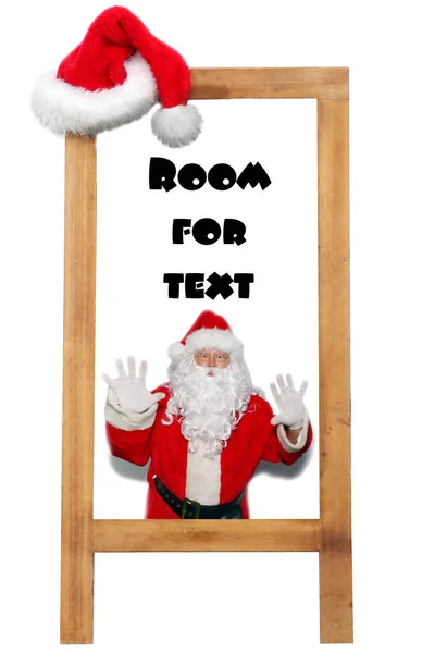 Advertising Sign Advertising Sign Santa Claus Text Santa Hat Isolated — стокове фото