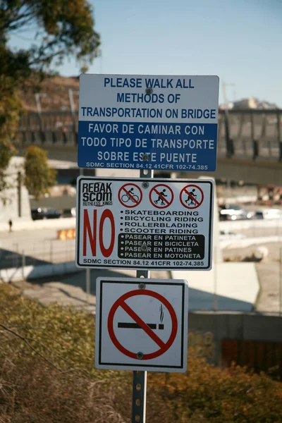 San Ysidro California 2018 Government Warning Signs Warning Signs Caution — Foto de Stock