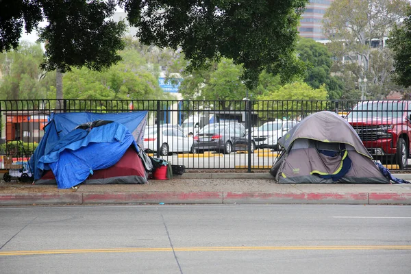 Los Angeles California Agosto 2021 Los Angles Homeless Tents Encampments — Foto Stock