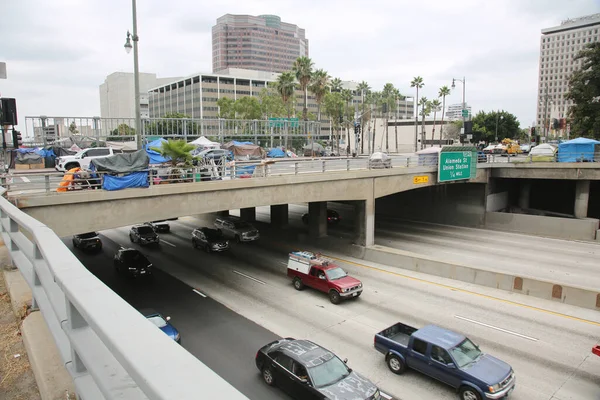 Los Ángeles California Agosto 2021 Los Angles Homeless Tents Encampments — Foto de Stock