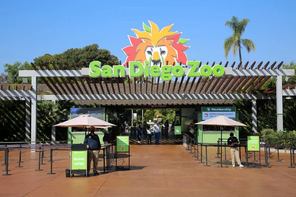 2021 San Diego California San Diego Zoo Entrance Entrance Sign — Stock Photo, Image