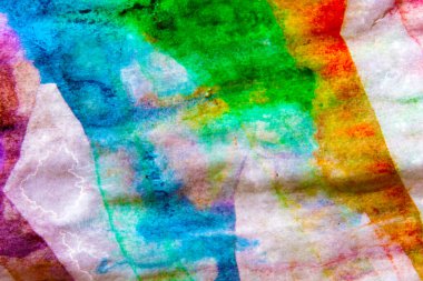 Geçmişi ve dokuları. Suluboya Soyut Özgeçmiş. Mavi, Yeşil, Kırmızı, Pembe, Mor, Beyaz ve Sarı. Eski geri dönüşümlü kağıtta suluboya resimler. Parlak Renkli Geri Dönüşümlü Kağıt. Boya.