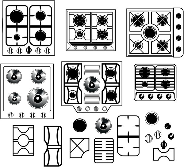 top view hob set