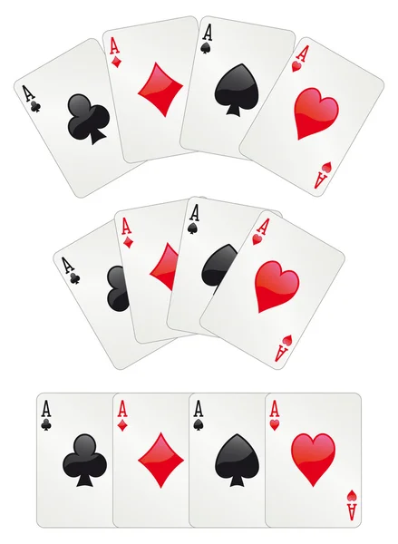 Three aces poker — Stock Vector