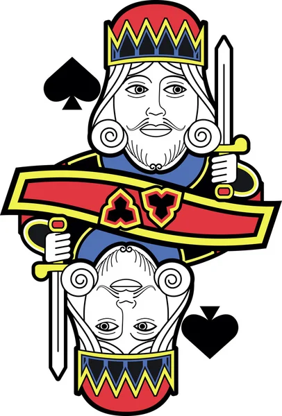 Hiçbir kart maça Kral stilize — Stok Vektör