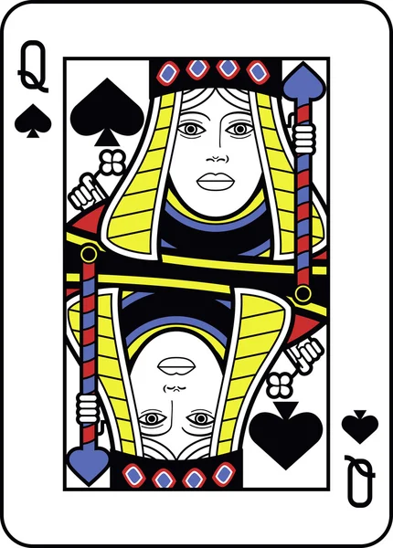 Stylized Queen of Spades — Stock Vector