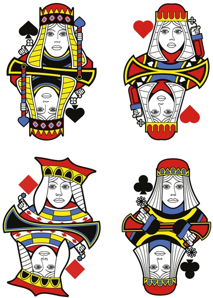Vier queens geen kaart — Stockvector