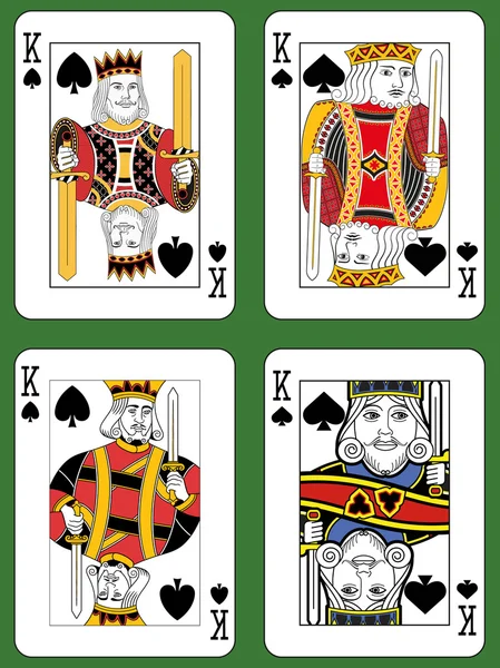 Quattro re di picche — Vettoriale Stock