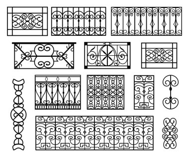 wrought iron balconies clipart