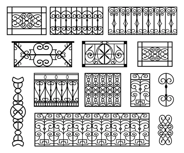 Wrought iron balconies — Stock Vector