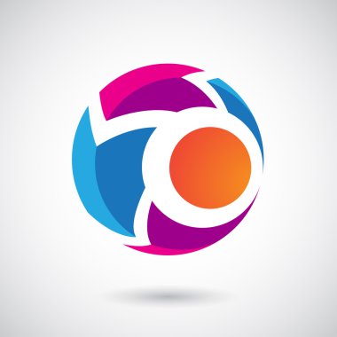 Bir yuvarlak ok vektör çizim logo simge