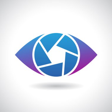 Bir çekim göz vektör çizim logo simge