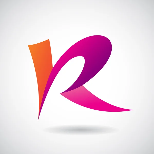 ロゴのシェイプと、R の文字ベクトル図のアイコン — ストックベクタ
