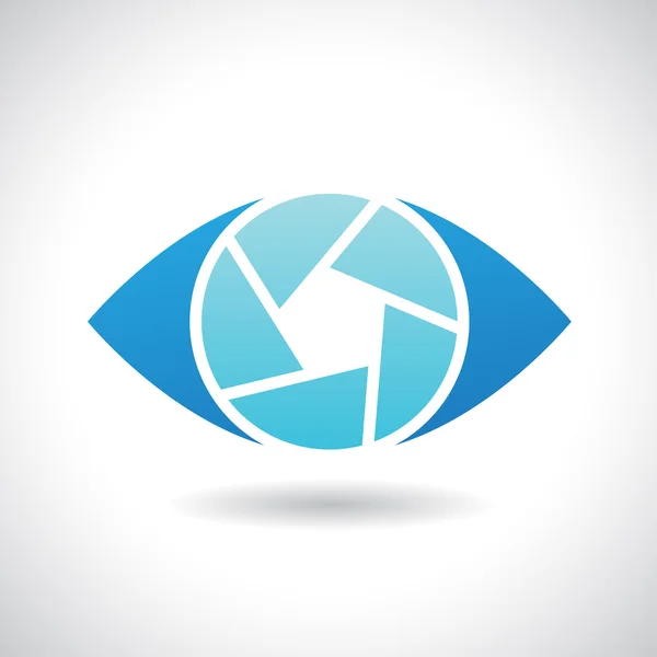 Icono del logotipo de un obturador Ilustración del vector del ojo — Vector de stock