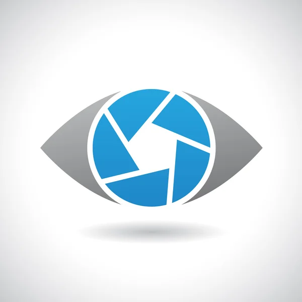 Icono del logotipo de un obturador Ilustración del vector del ojo — Vector de stock