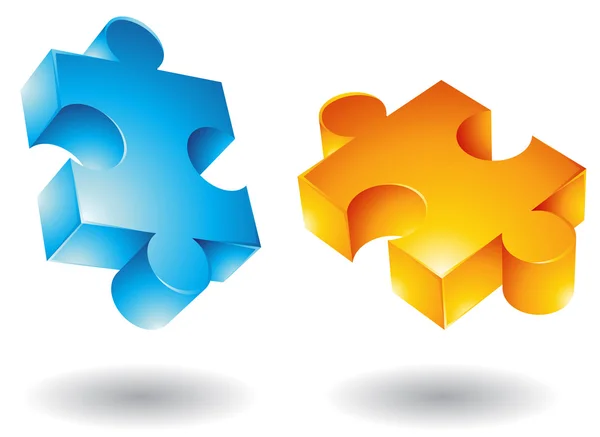 Jigsaw: 3d flying icons — Stock Photo, Image