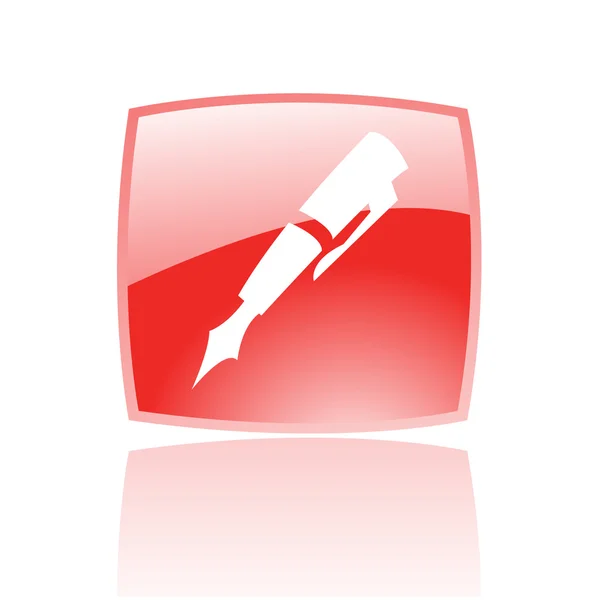 Lesklé červené pero — Stock fotografie