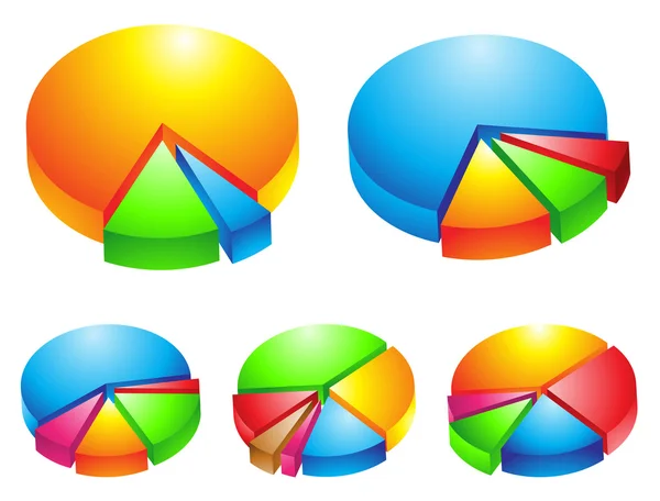 A kördiagramok 3D — Stock Fotó