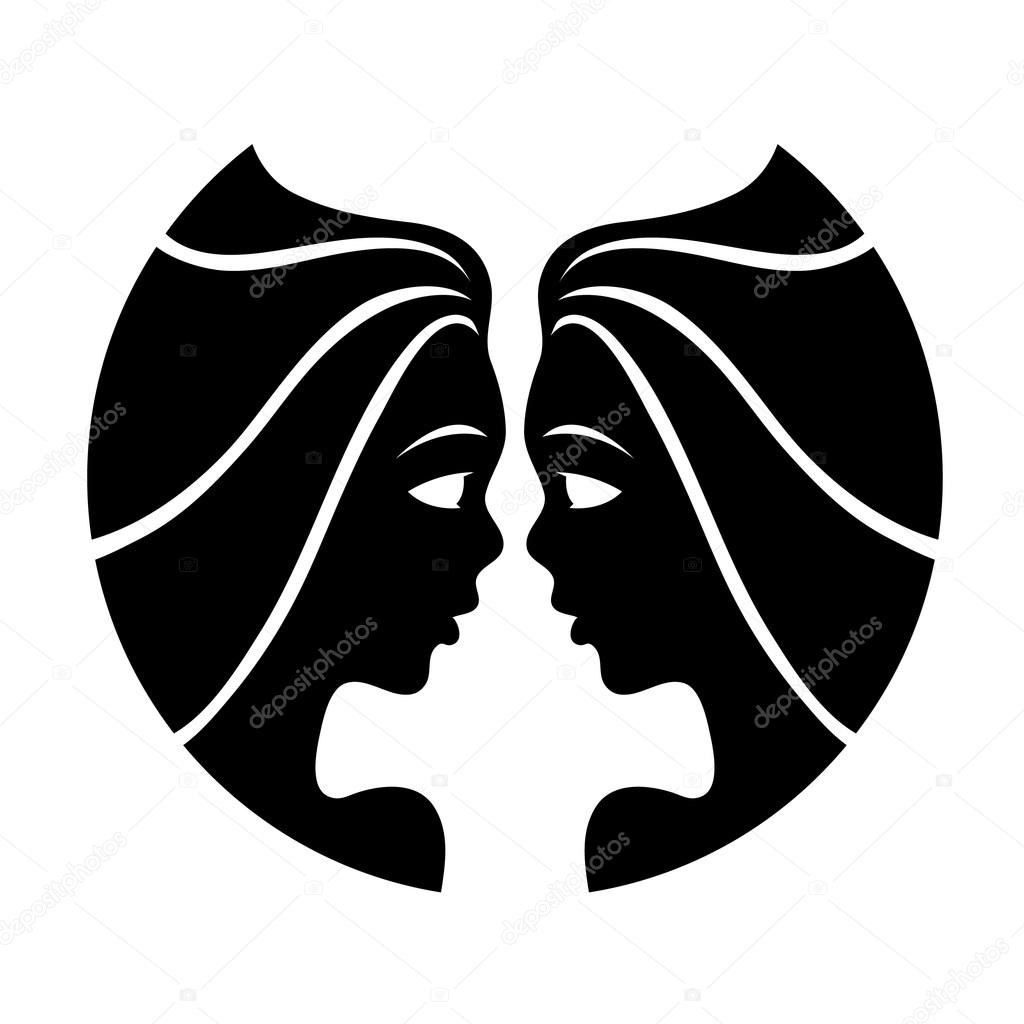 Black gemini isolated on white