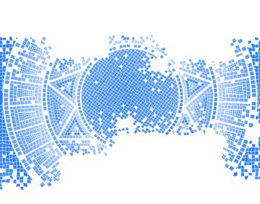 mosaico antiguo azul