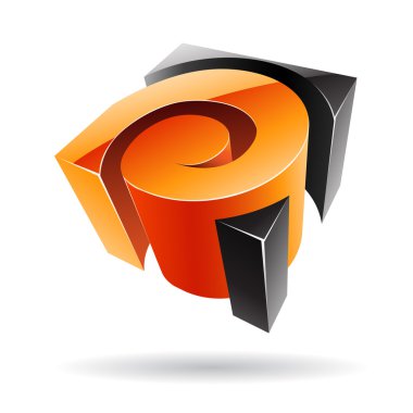 3D renkli küp logo simge