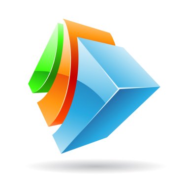 3D renkli küp logo simge