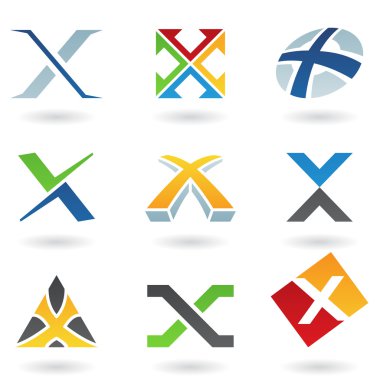 abstract pictogrammen voor letter x