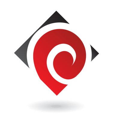 Soyut kırmızı elmas logo simge