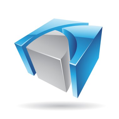 3D renkli küp logo simge