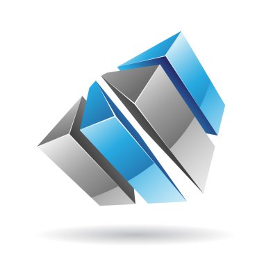 3D renkli küp logo simge