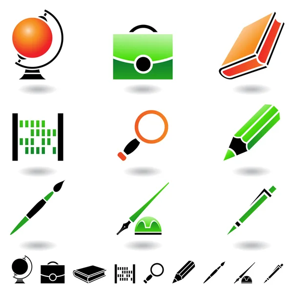 School objects icons — Stock Photo, Image