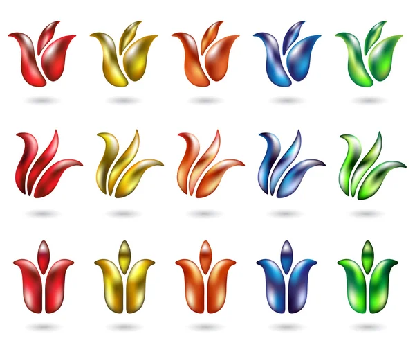 Iconos de tulipán brillante — Foto de Stock