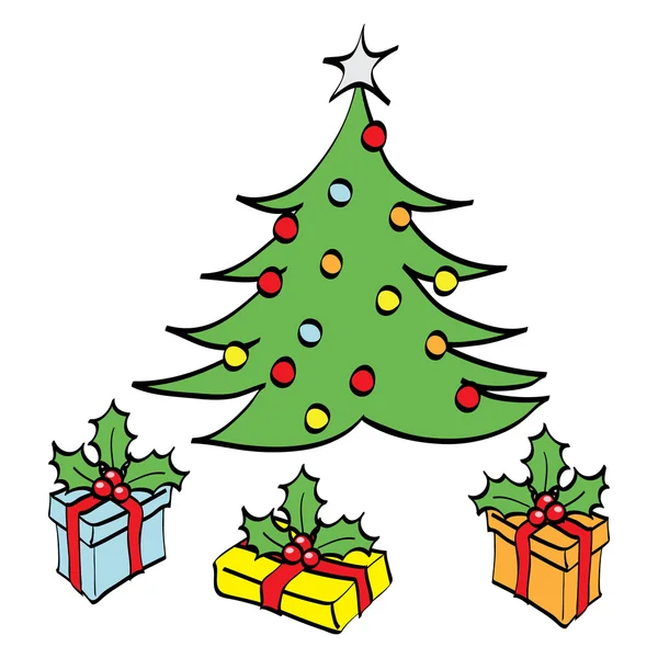 Christmas Tree cartoon — Stock Vector © cidepix #3889241