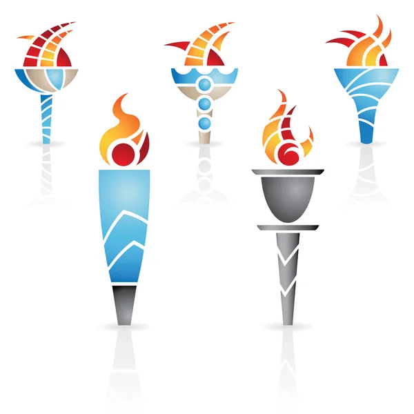 Colorful torches illustration — Stock Photo, Image